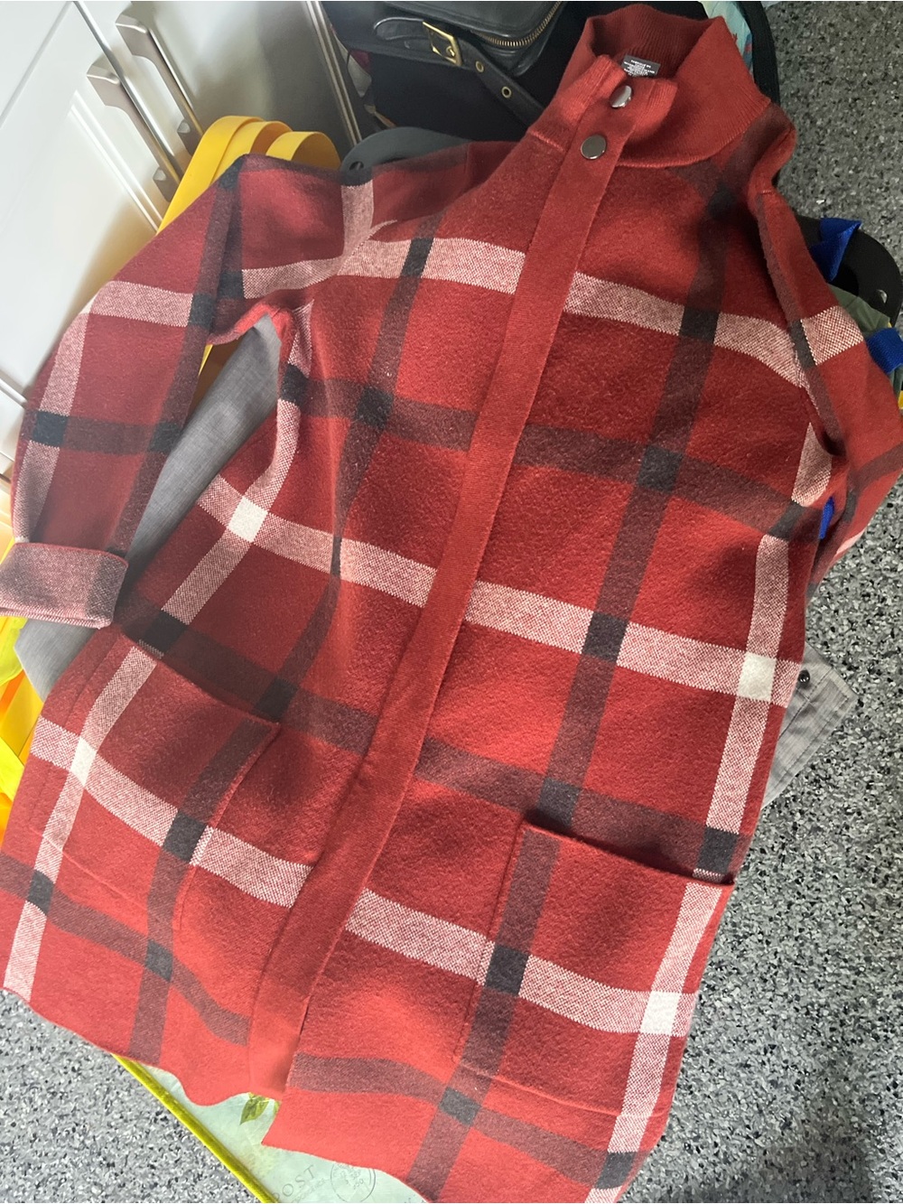 JJ Cole Red Plaid Cape Coat